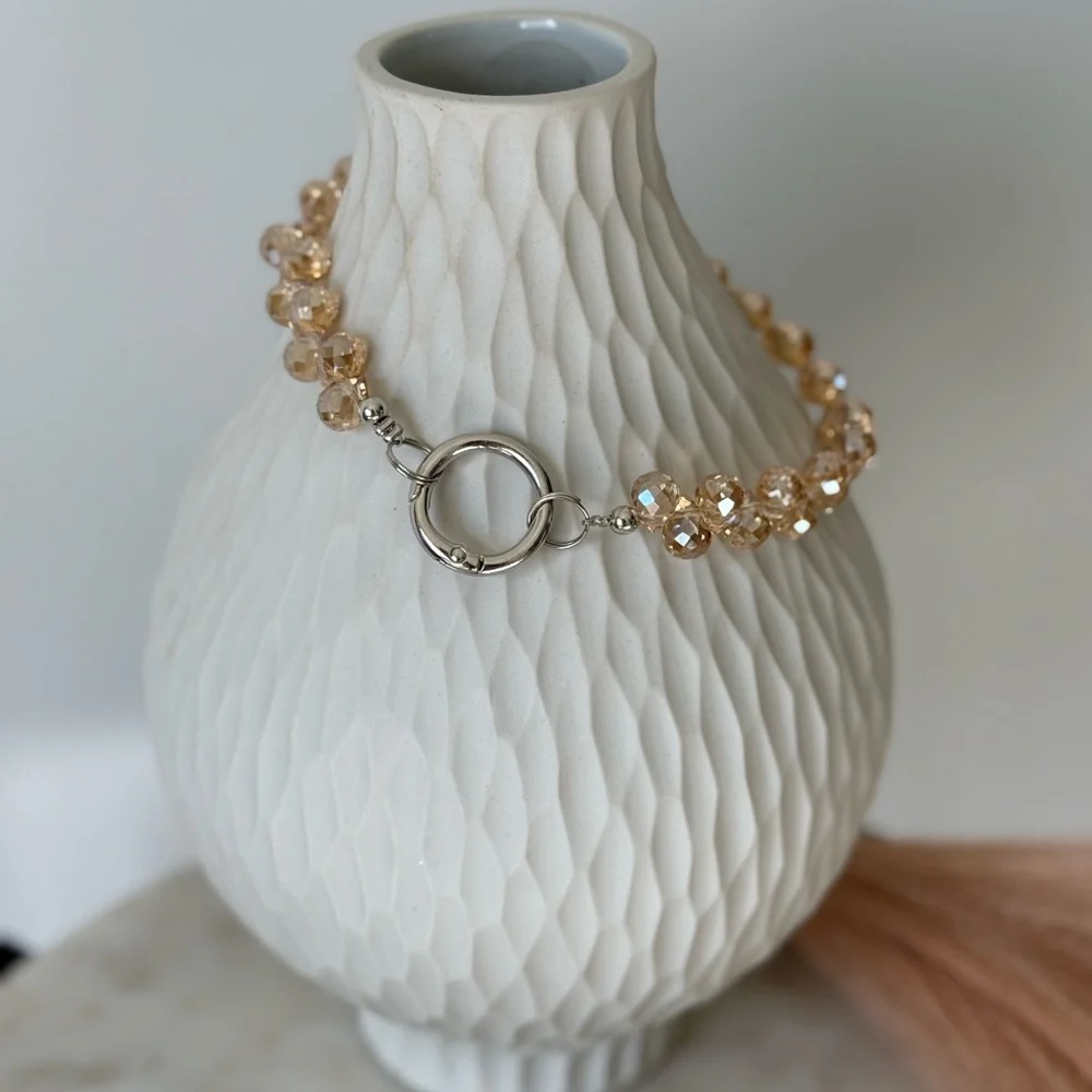 ✨Crystal Beaded Phone Wrist Strap/Keychain - Champagne 🥂 ✨